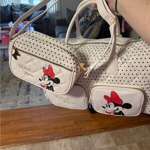Primark Minnie Mouse White Polka Dot Tote with Matching crossbody